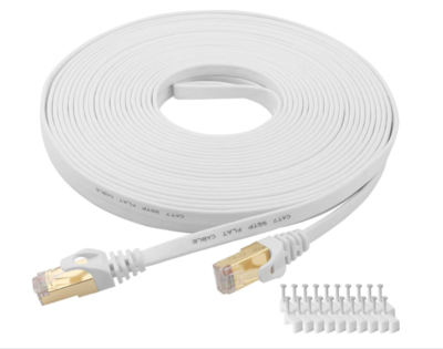 Cat 7 Ethernet Cable 50 ft LAN Cable Internet Network Cord for PS4, Xbox, Router, Modem, Gaming, Whi